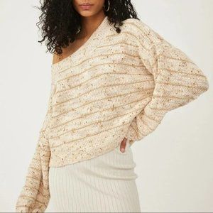 Free People Cream Knit Sweater